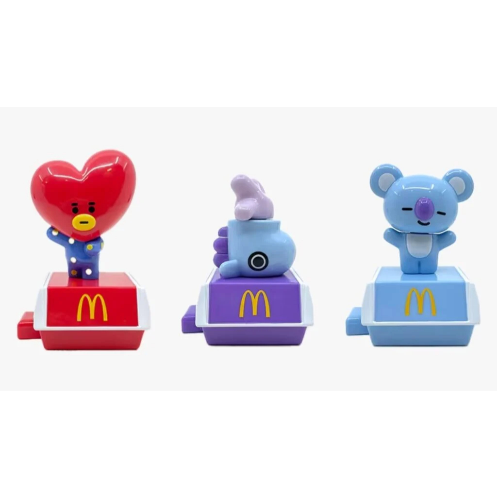 Coleção completa BT21 Mcdonalds 7 miniaturas Mascotes BTS Mac
