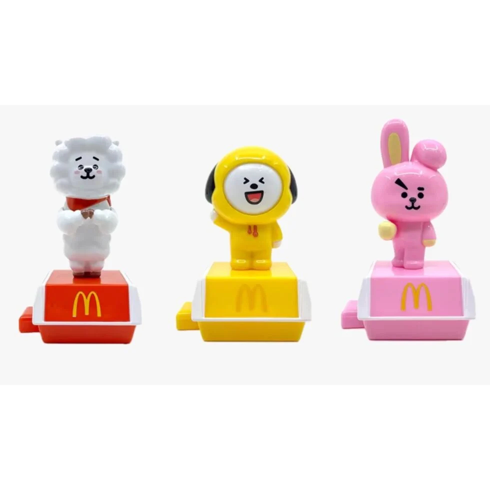 Coleção completa BT21 Mcdonalds 7 miniaturas Mascotes BTS Mac