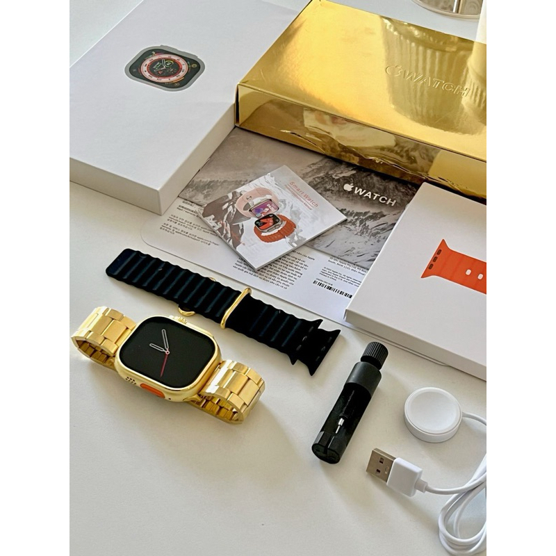 Smartwatch Ultra Gold 24k Gps Nfc 2 Pulseiras Android e iOS | Shopee Brasil