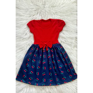 Vestido Festa Infantil Cerejinha Menina