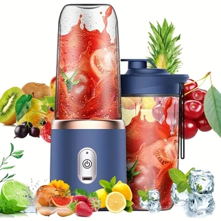 400ML 6 Lâminas Espremedor Elétrico Mini Liquidificador Portátil De Suco De Alimentos Misturador Leite Smoothie em Oferta na Shopee