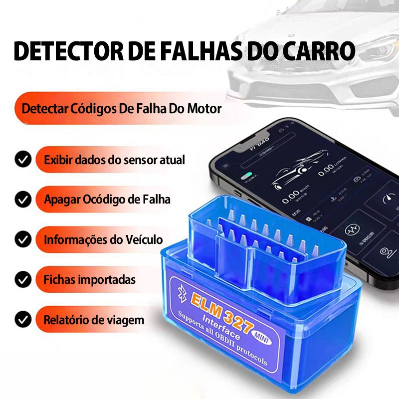 Scanner Automotivo Elm327 V2.1 Bluetooth Obd2 p/ Carros | Shopee Brasil