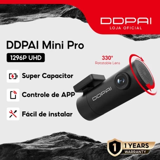 DDPAI Mini Pro Câmera Veicular 1296P Ângulo de 140° Dash Cam Wi-Fi Visão Noturna Monitoramento 24h