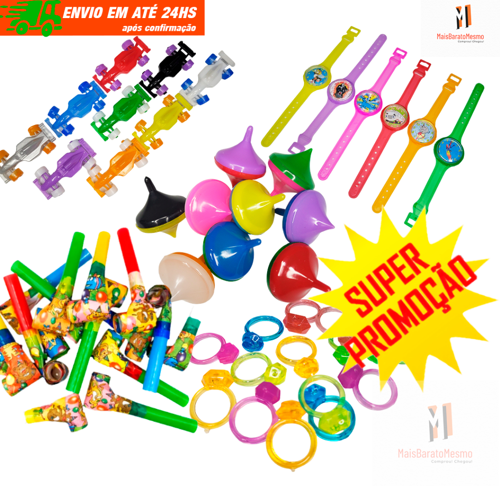 Kit com 100 Mini Brinquedos para Lembrancinhas de Festa Brincadeiras de ...