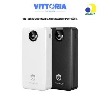 Carregador Portátil YD-28 20000mAh Power Bank Super Rápido Multiuso 4 em 1 Visor De Energia LED Tipo-C/Lightning/V8