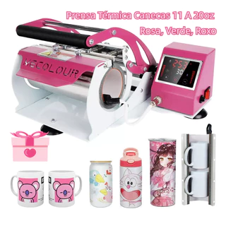 Prensa Térmica Canecas 11 A 20oz Copo Sublimação Rosa Mecolour