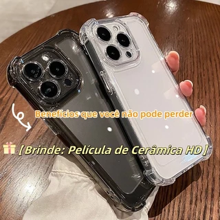 [Película de Cerâmica HD Grátis] Capa protetora transparente para celular adequada para iPhone 15 14 13 12 11 Pro Max 14Plus 12 11Pro