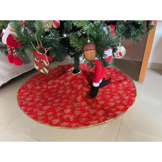 Saia de Árvore de Natal Vermelho Luxo 90cm Poliester Wincy
