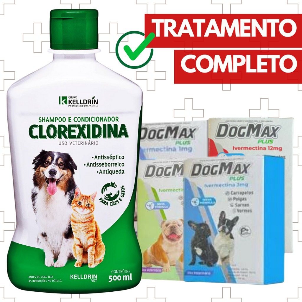 Kit tratamento Dermatite Canina, Micose, Coceira. Dogmax 4 comprimidos ...