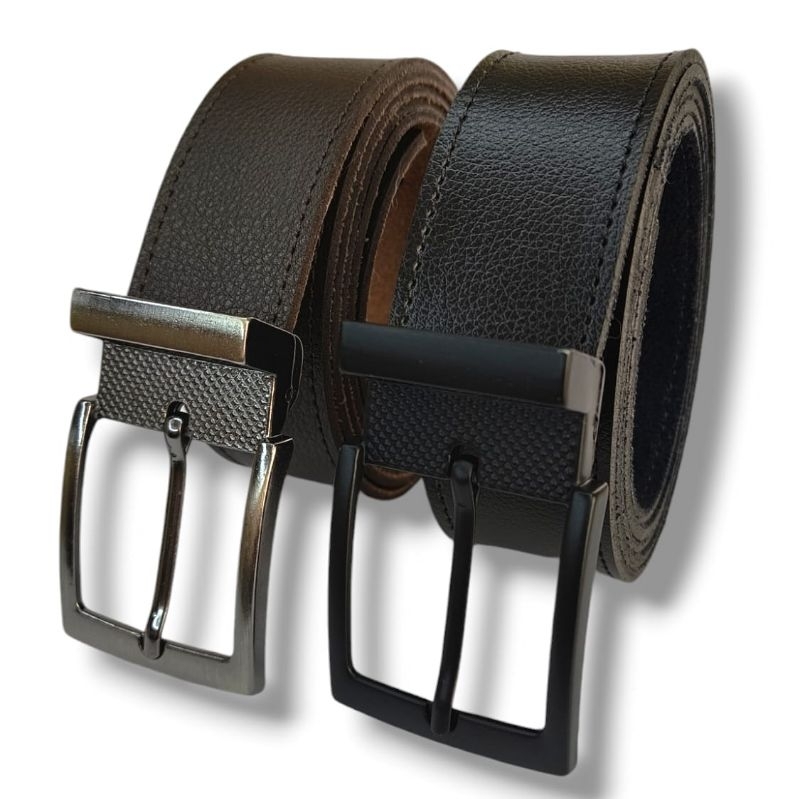 Kit 2 Cintos Masculino Couro Sintético Social PREMIUM - 125 CM/AJUSTÁVEL.