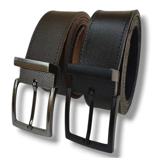 Kit 2 Cintos Masculino Couro Sintético Social PREMIUM - 125 CM/AJUSTÁVEL.