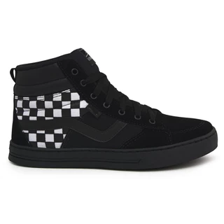 Bota Old School Skool Xadrez Preto e Branco Treino Academia Estilo Perna Legday Skate Botinha