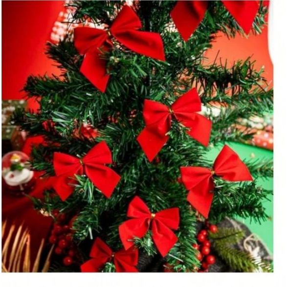 [Envio em 24h] Kit 24 Lacinhos Laços Vermelho Aveludados Enfeite Decorativo Natal Decoração Natalina