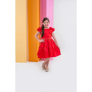 Vestido Natal Menina Presente Infantil Moda Juvenil Casual Ano Novo Laços Manga Estilo Blogueirinha