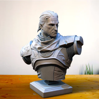 Busto Geralt de Rívia - The Witcher - 10cm em Resina