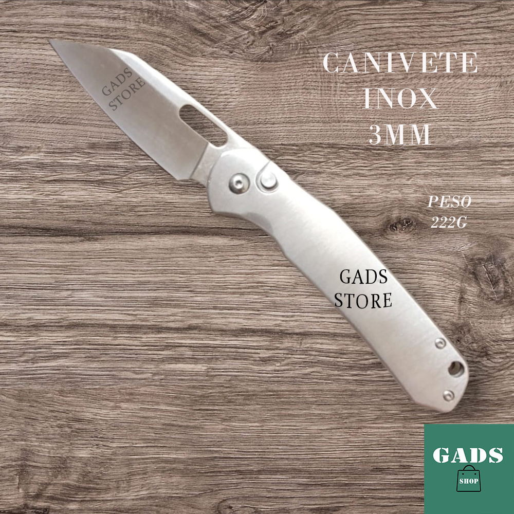 Canivete Esportivo Aço Inox 3mm com Clip de Bolso