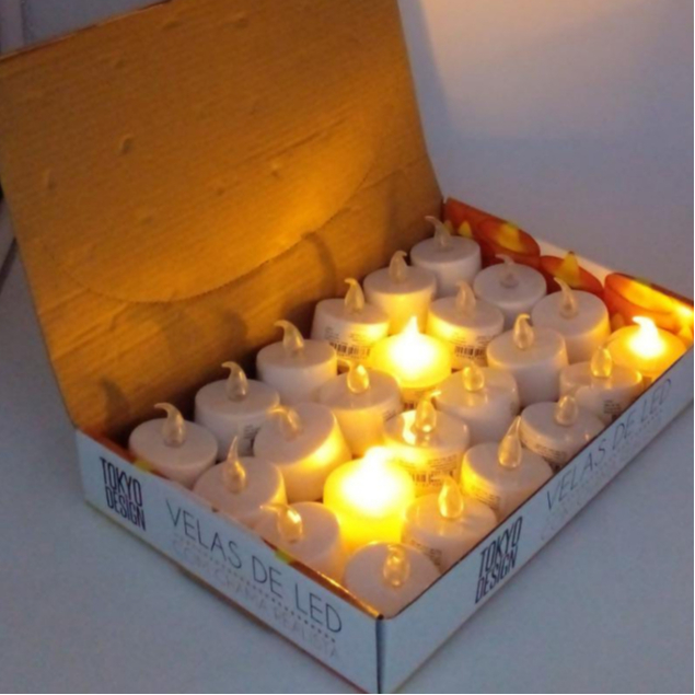 VELAS DE LED COM CHAMA REALISTA 24pcs