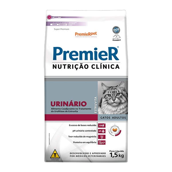 Ração Premier Nutrição Clínica Urinário para Gatos Adultos - 1,5Kg