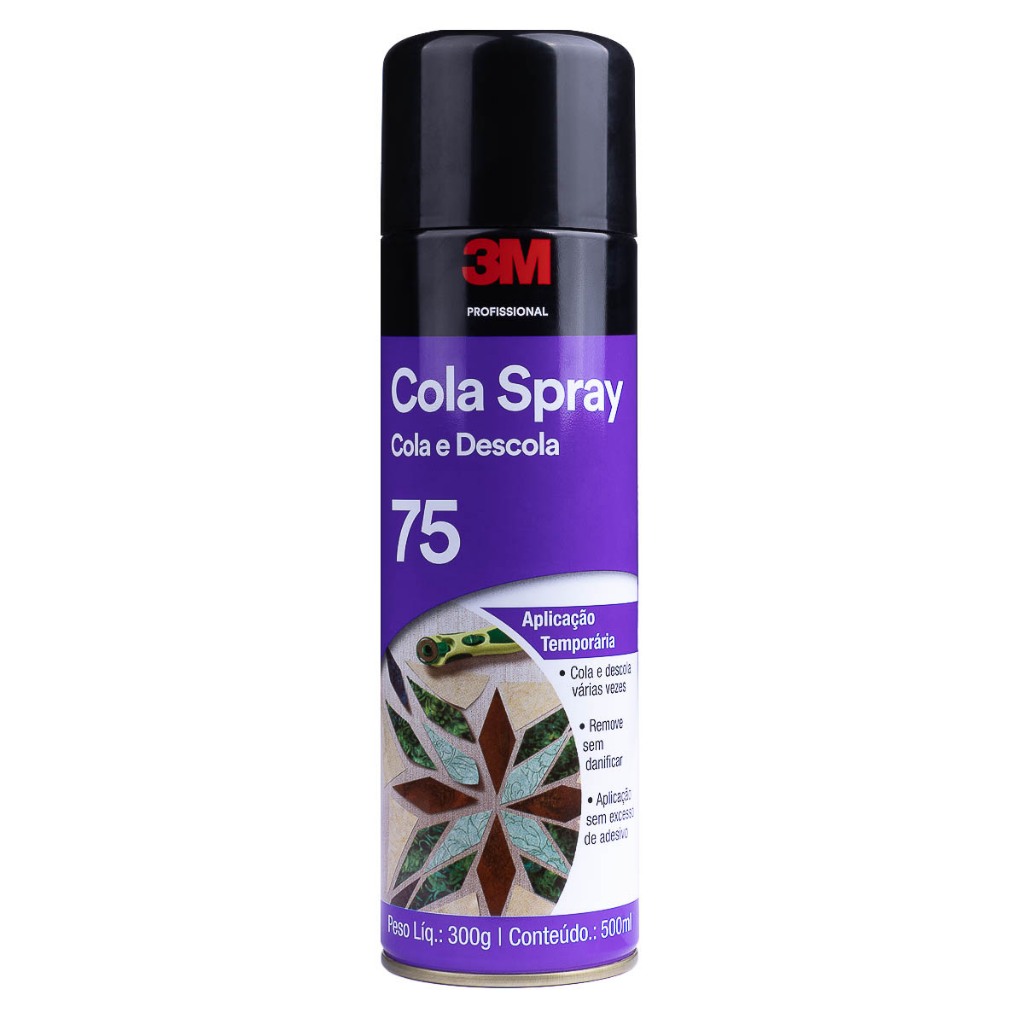Cola E Descola Spray 75 Adesivo Reposicionavel 3m 500ml Silk | Shopee ...