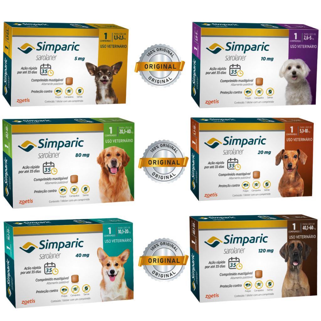 Antipulgas e Carrapatos Simparic para Cães - Proteção Eficaz contra ...