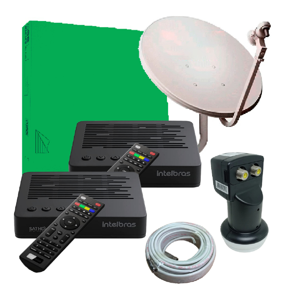 KIT RECEPTOR DIGITAL DE TV VIA SATELITE RDS840 INTELBRAS + ANTENA ...
