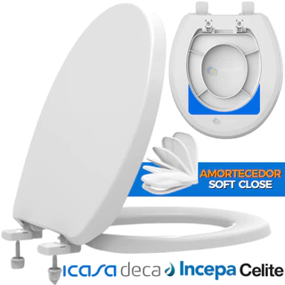 Assento Sanitário Oval Amortecedor Soft Close Deca Celite Icasa Incepa Supreme