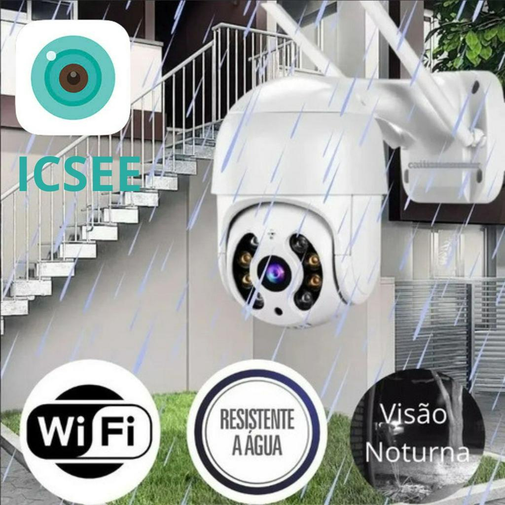 Câmera Externa Ip a Prova D'água com Infravermelho Alarme Wifi Hd Sensor De Movimento Bivolt 110/220 app icsee externa