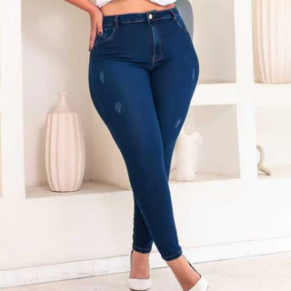 Calça jeans femininas plus size cintura alta Com Lycra Strech elastano empina bumbum fashion premium