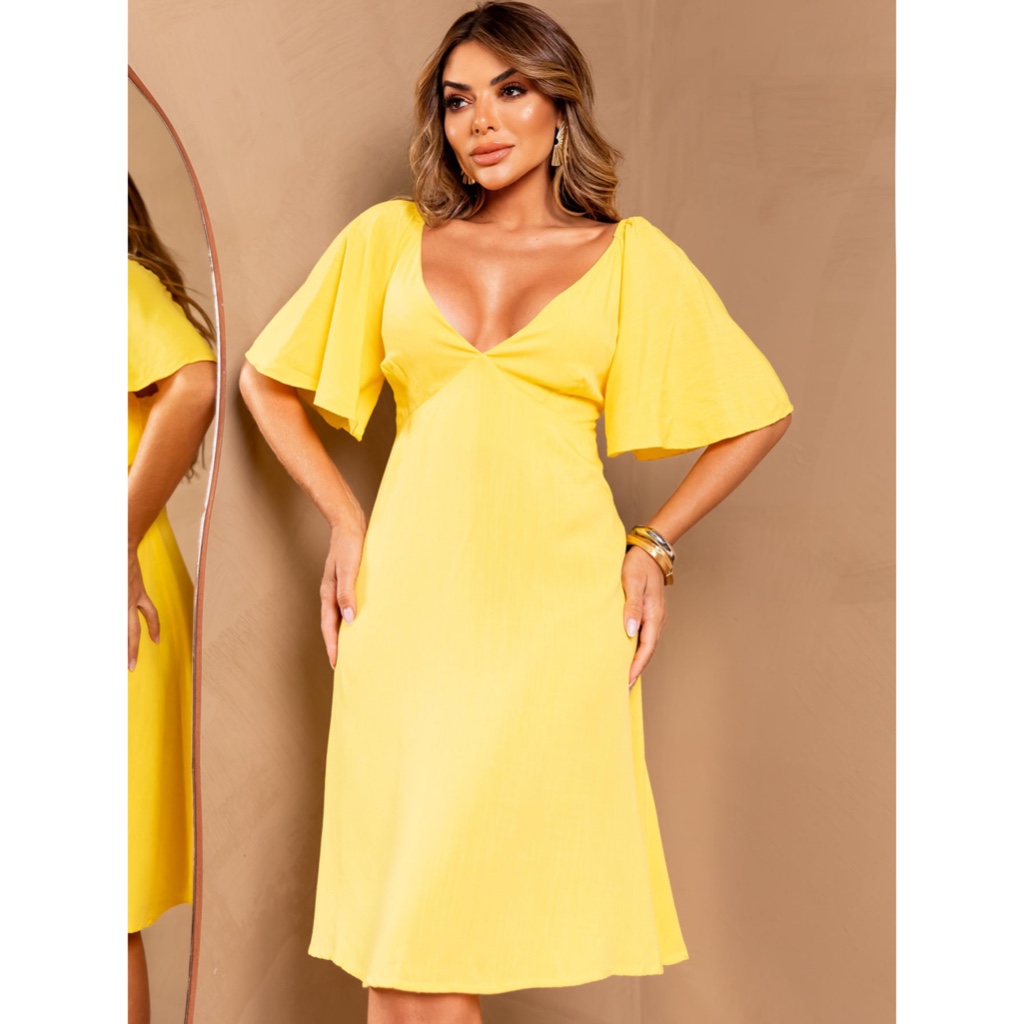 Vestido Feminino Curto Soltinho Ombro a Ombro Lastex Costas Decotado ...