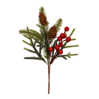 Enfeite de Natal Galho Berry Tradicional 35cm 35X9X19CM COR: VRD