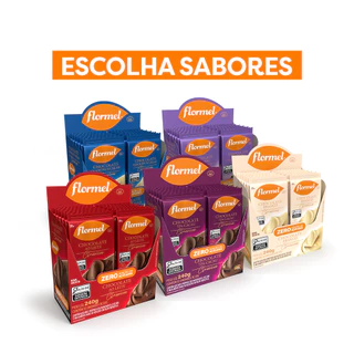 Barra De Chocolate Zero Açúcar Flormel  Caixa C/ 12 Unidades - Escolha Sabores