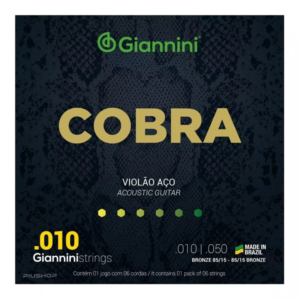 Encordoamento Giannini Cobra Violão Aço .010