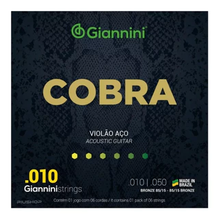 Encordoamento Giannini Cobra Violão Aço .010
