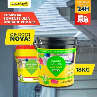 Borracha manta Líquida Quartzolit 18kg - Impermeabilizante Elástico 18kg Branca
