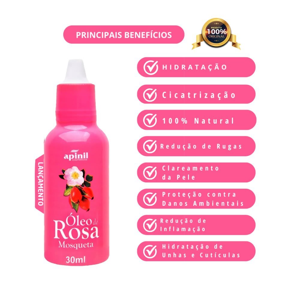 Rosa Mosqueta Óleo Clareador Manchas Rugas - Estrias - Hidratante ...