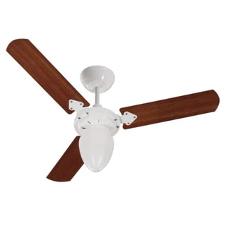 Ventilador De Teto Pera New Tron Com Luminária 130W Branco Verniz