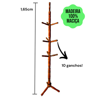 Cabideiro De Ch O Mancebo Envernizado Arara De Roupas Ganchos