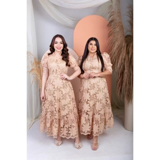 Vestido Midi Rodado em Lese Algodão