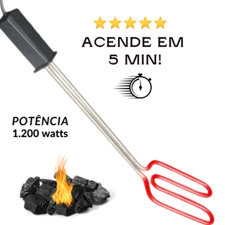 Acendedor Elétrico Para Carvão E Churrasqueira Portátil Acende Rápido - 5 Minutos