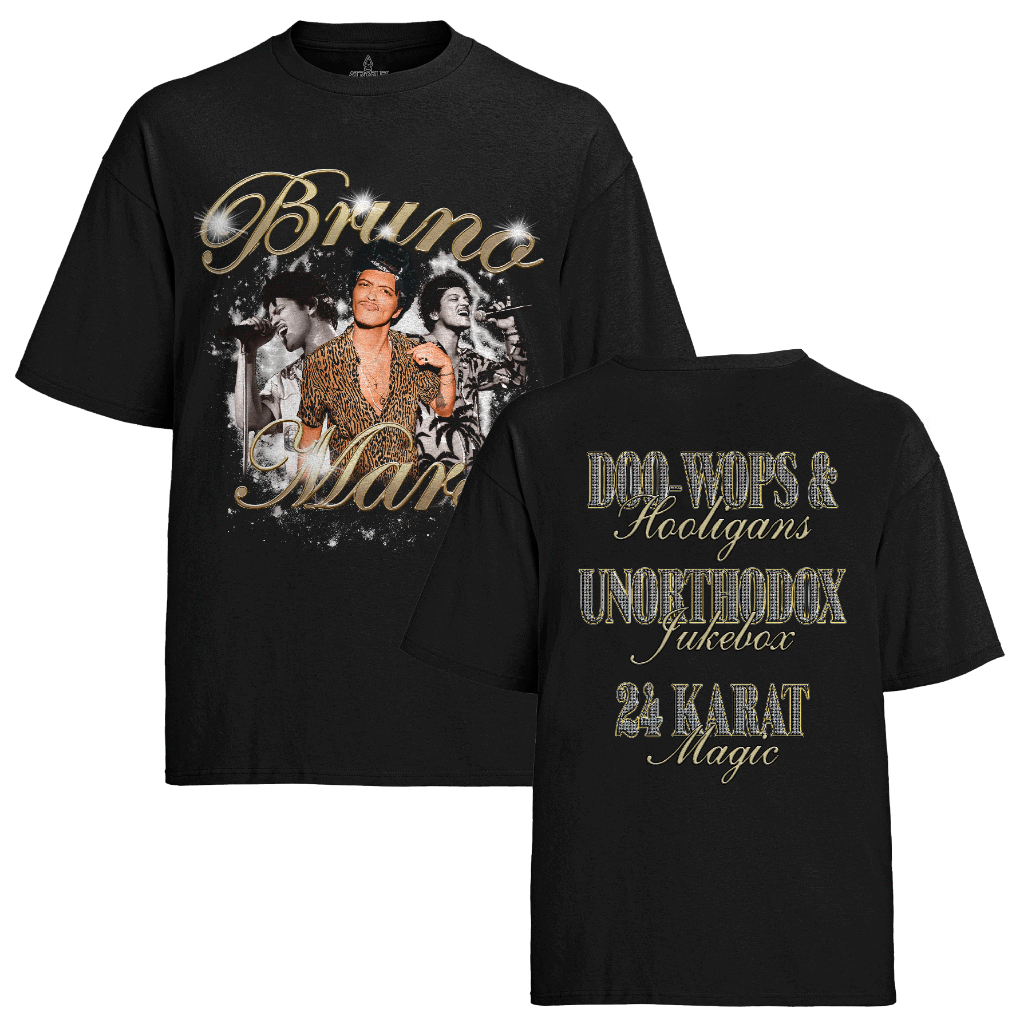 Camiseta Algodão Unissex Tshirt Bruno Mars Dourado FC