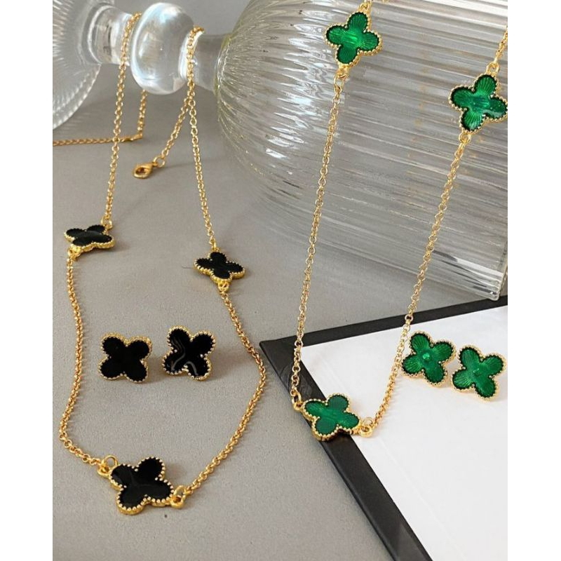 Conjunto Trevo Virginia Colar e Brinco feminino