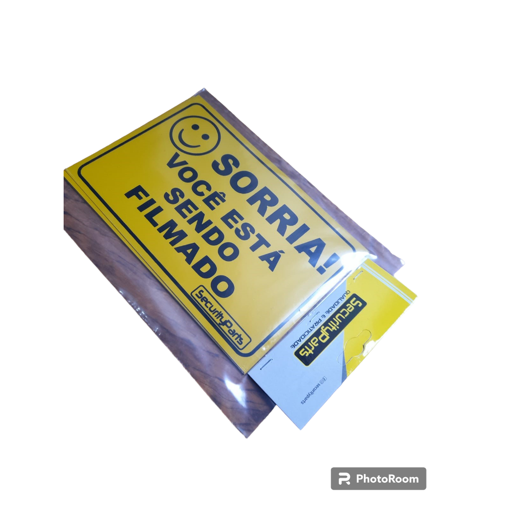 kit 5 Placas Sorria Você Está Sendo Filmado Unidades 18x12 cm Alumínio