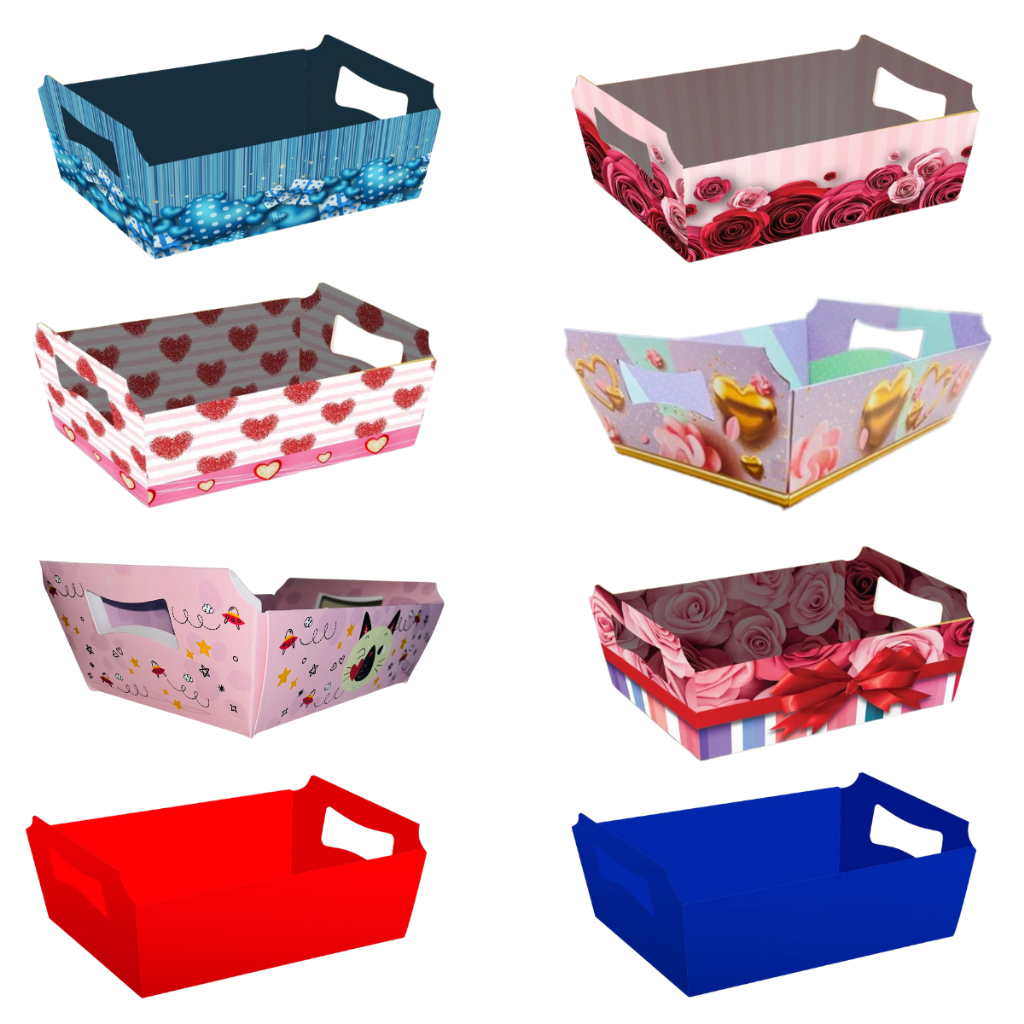 Kit 12 Cestas De Papel Tam M (21,5x14x9) Cesta Para Café da Manhã