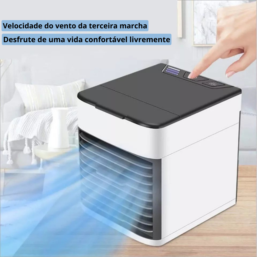 Mini Ar Condicionado Portátil Arctic Air Cooler Umidificador Climatizador Luz Led Envio Imediato