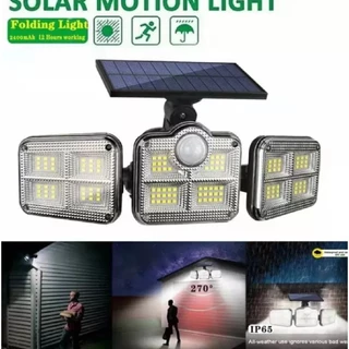 Refletor Grande de 122 Led Com Painel solar Giratorias Sensor De Movimento Controle Remito 15017