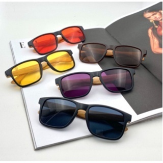 Óculos de Sol Masculino The Ferris one Squared Lançamento Estilo Madeira Bambu 56035
