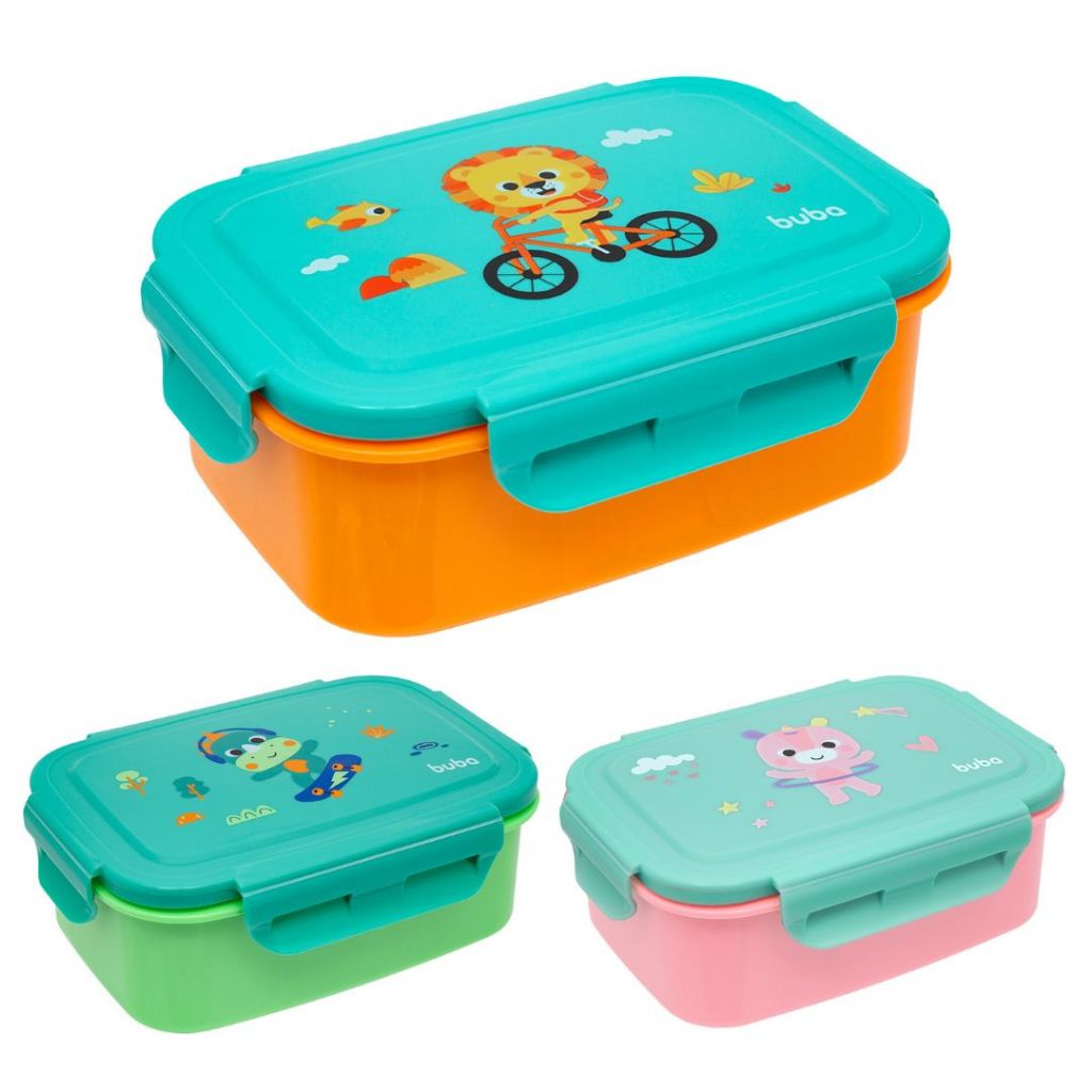 Lancheira Marmita Térmica Com Divisória Infantil Inox Buba Zoo - Bentô ...