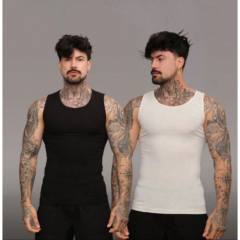 Kit 2 Regata Masculina Canelada Americana Básica