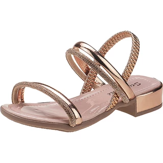Sandália Infantil Stilo Rosê Salto Baixo Menina Lançamento Brilho-8218