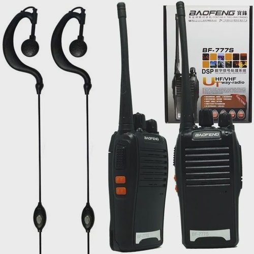 Kit 2 Rádio Comunicador Walk Talk Baofeng 777s com 16 Canais Alcance de